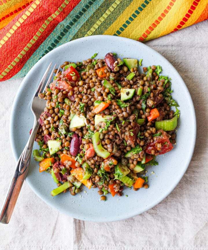  سالاد عدس و سبزیجات