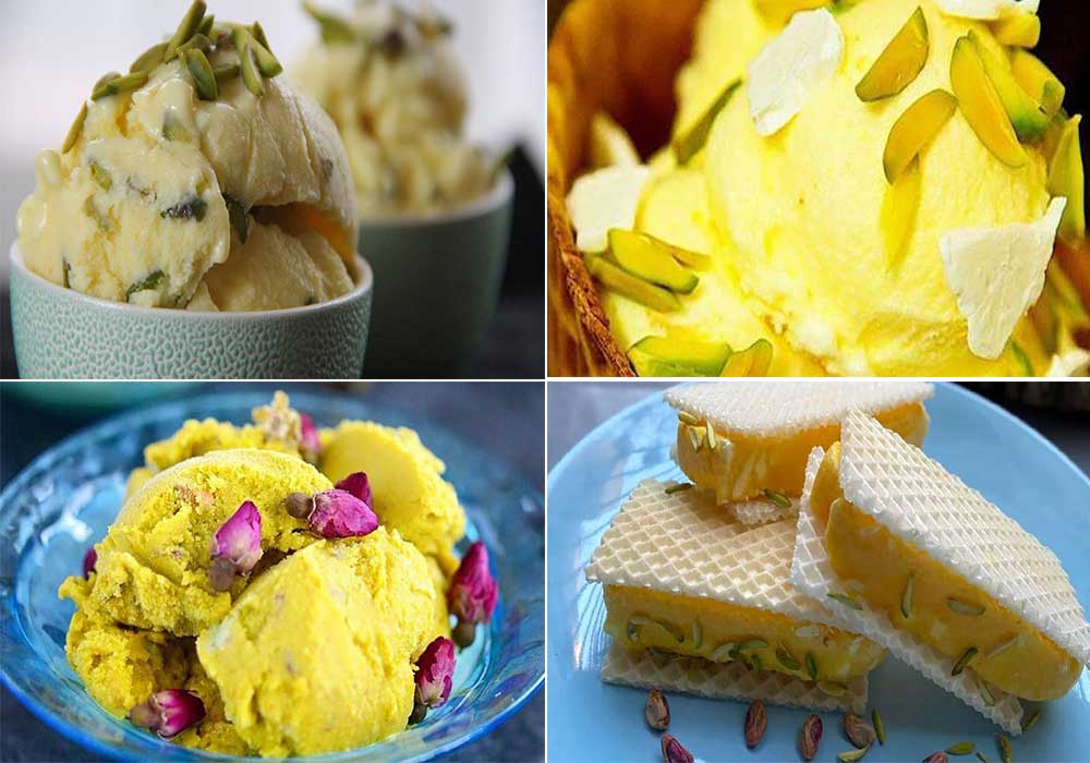 طرز تهیه دسر زعفرانی بستنی سنتی زعفرانی